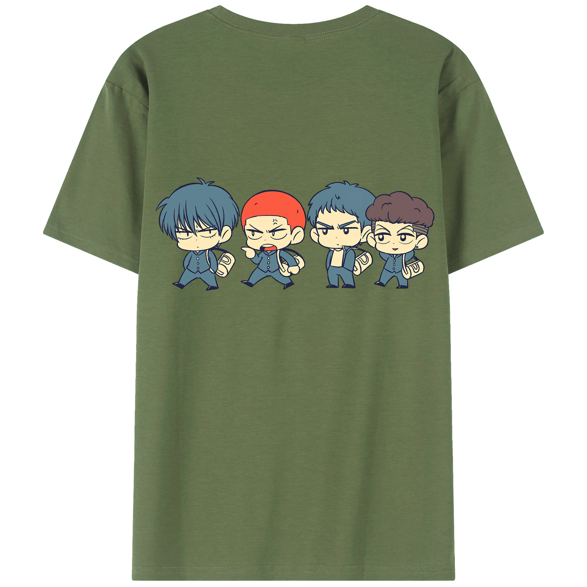 （画像用） SLAM DUNK／スラムダンク 綿100％ メンズ半袖Tシャツ（バックプリント） 通気性